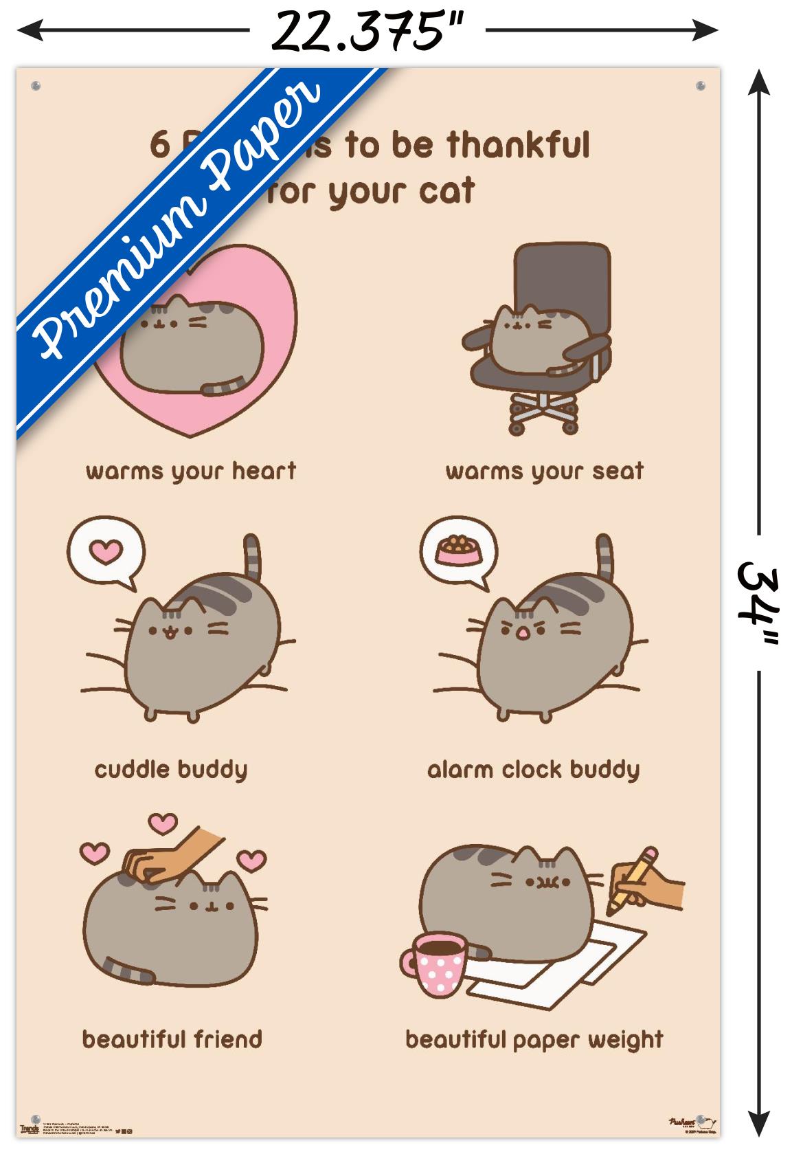 Pusheen - Thankful Wall Poster with Push Pins, 22.375" x 34"