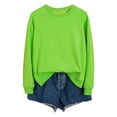 thumbnail image 1 of HNMKIU Chemises pour Femmes Chandail en Molleton pour Femmes Hauts Décontractés Raglan Manches Longues Col Rond Chandail Chandail en Molleton Décontracté Couleur Unie Hauts, 1 of 4