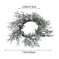 thumbnail image 3 of Bfogop Christmas Candle Rings Wreath Norfolk Pine Garland Red Berry Pinecones Wreaths Artificial Berries Snowy Pine Garland Candle Ring Holder for Christmas Wedding Home Table 10 Inch, 3 of 9