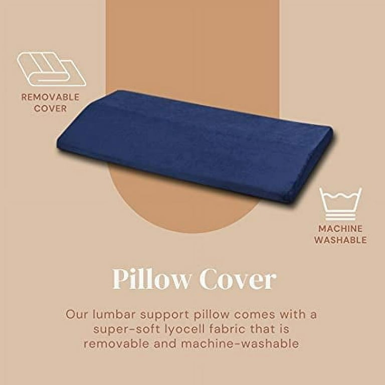 Milliard Lumbar Support Pillow for Bed with Gel Memory Foam Top -Helps with  Lower Back Pain Relief for Sleeping, Hip, Knee and Spine Alignment