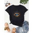 thumbnail image 3 of Fashionable Eye Print T-Shirt - Lightweight Crew Neck, Short Sleeve - Perfect for Spring & Summer - Womens Casual Wardrobe Staple, 3 of 5