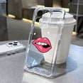 thumbnail image 1 of Funda de teléfono transparente suave para iPhone 11, 13, 14 Pro Max, 12 Pro, XS Max, XR, X, XS, 8, 7, 14 Plus, SE 2020, chica Sexy, labios rojos, 1 of 4
