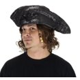 thumbnail image 2 of Old Black Pirate Hat Adult Halloween Accessory, 2 of 2