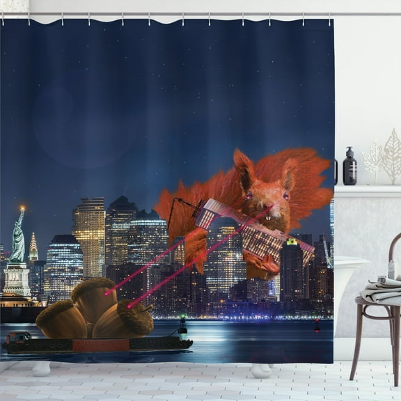 Ambesonne Animal Shower Curtain, New York City Scenery, 69"Wx70"L, Multicolor