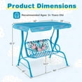thumbnail image 3 of Costway 2-Seater Toddler Porch Swing Chair with Metal Stand Adjustable Canopy Safety Belts Navy, 3 of 9