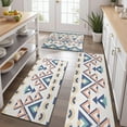 thumbnail image 2 of Colorful Geometric Triangle Diamond Pattern Kitchen Rugs Sets Of 3,Kitchen Runner Rugs Non Skid Washable,Decorative Kitchen Floor Mats for Kitchen,Sink,Laundry,17"x30"+ 17"x47" + 17"x59", 2 of 6