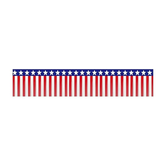 4Th of July Decorations 1Pcs Foil Fringe Garland Streamers Red White and Metallic Hanging Banner Table Skirts for Memorial Day Patriotic Decorative Table Runnertable Banner,Table Cloth Accent,Linen T