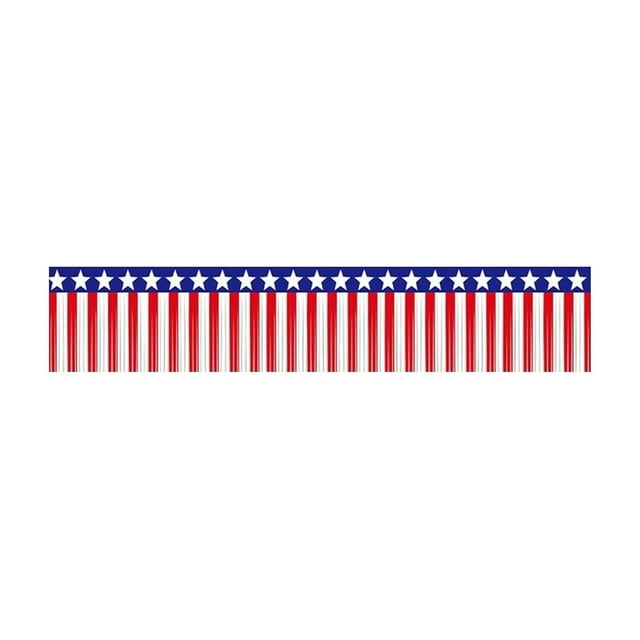 BINGLI Guirlande Patriotique à Franges en Feuille avec Fini Métallique - Serpentins Suspendus Rouges, Blancs et Argentés pour Jupes de Table du 4 Juillet, Décorations de Fête du Memorial Day (Options de 3 Longueurs)