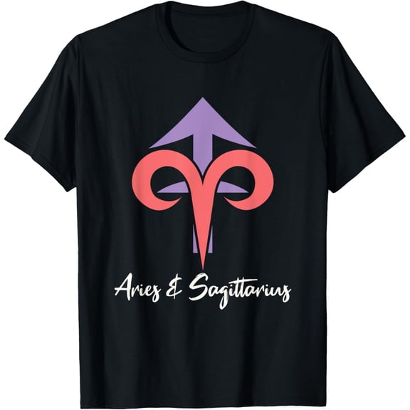 Aries and Sagittarius Couple Zodiac Relationship Horoscope T-Shirt