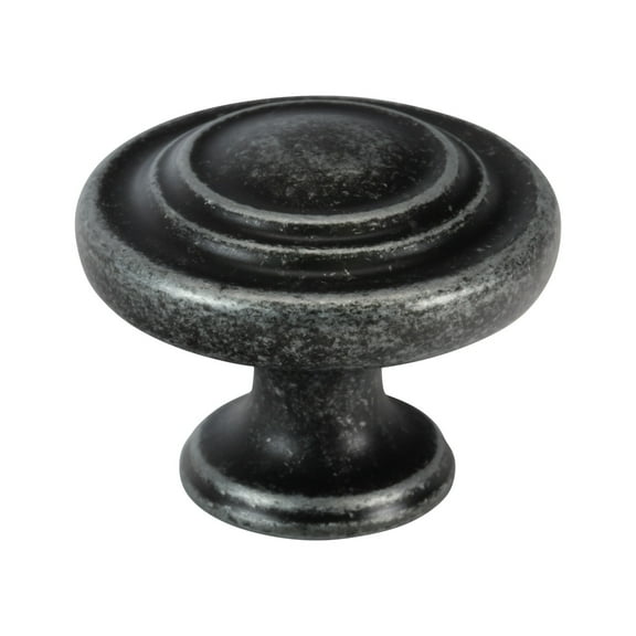 Saturn Ring Classic Metal Ash Gray Cabinet Knob 1-11/32 (34mm)