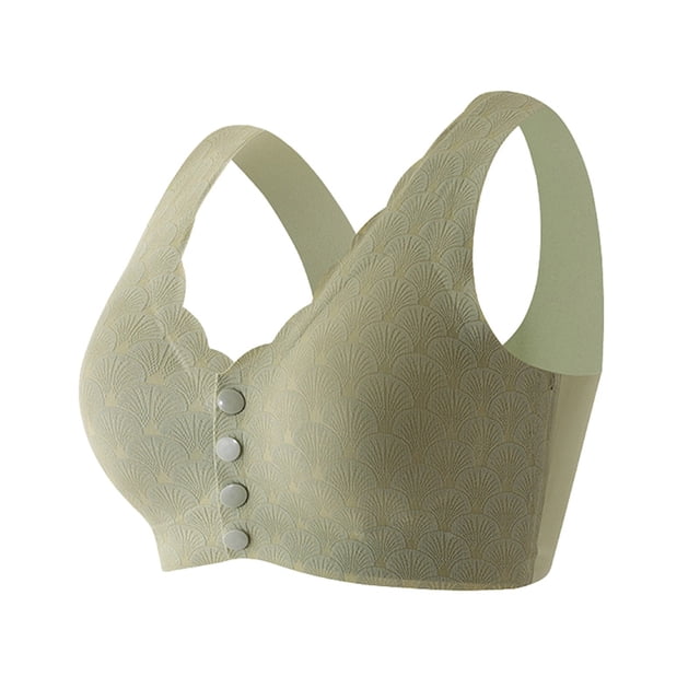 JFHHQ Women's Seamless Comfort Bra Thin Summer Wear Support Lift for Full Figure Elegant Traceless Design XXL Green