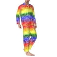 thumbnail image 2 of Goofa Colorful Tie Dye for 2-piece Loungewear Set Men’s Sleepwear Set Soft PJs Cozy loungewear Comfy Sleep Set Winter Pajamas-Medium, 2 of 7