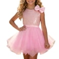 thumbnail image 5 of LYHaoo Girls' Color Sleeveless Party Dress With Cute Round Neck For Kids Stage Performance Ready Lightweight Skirt For Girls，Dresses for School Casual Sizes 2-3 Years Pink, 5 of 6