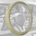 thumbnail image 5 of Deluxe Full Grain Authentic Leather Steering Wheel Cover Fits 14.5" - 15.5", 5 of 5