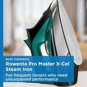 Rowenta Pro Master Iron for Clothes, Stainless Steel Soleplate, 400 Microsteam Holes, 1775 Watts, Black & Green DW8360