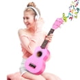 thumbnail image 5 of iECO Ukelele soprano para principiantes, kit para niños y adultos, ukelele de 21 pulgadas con estuche, correa, afinador, púas de cuerdas (rosa), 5 of 5