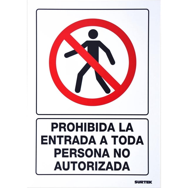 Letrero Prohibida La Entrada Señal Prohibitiva 1 Pza Surtek SURTEK SES40