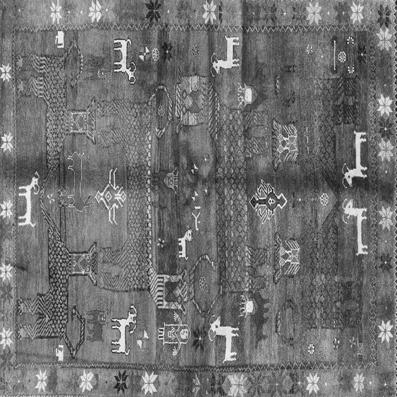 Ahgly Company Indoor Square Animal Gray Traditional Area Rugs, 4' Square