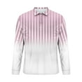 thumbnail image 5 of ZCFZJW Men's Striped Polo Shirt Long Sleeve Quarter Zip Pullover Sweater Casual Golf Shirts Vintage Striped Collar V Neck Tie Dye Graphic Fitness Tees Tops Pink L, 5 of 5