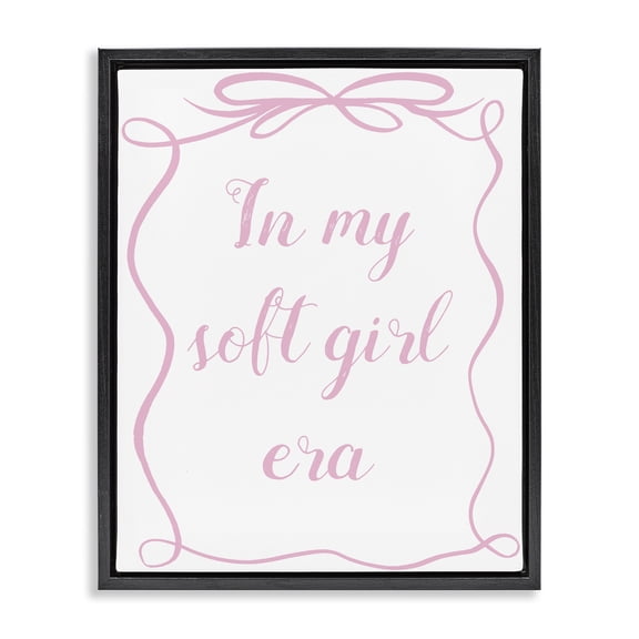 Stupell Industries Cottage In My Soft Girl Era Black Floating Frame Canvas Art, 17 x 21, by Lucille Price