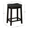 thumbnail image 3 of Linon Claridge 26" Backless Jet Black Counter Stool with Faux Leather seat, 3 of 17