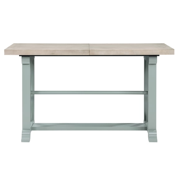 Steve Silver Darcy Green and Natural Extendable Counter Height Dining Table