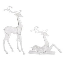 Melrose International 61320DS 10.75 & 17.75 in. Acrylic Deer Figurines, Clear - Set of 2
