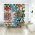 thumbnail image 3 of Boho Floral Shower Curtain, Retro Colorful Bohemian Mandala Flower Tropical Leaf Abstract Botanical Bright Bathroom Curtain Bathtub Home Decor Waterproof Fabric Machine Washable, 3 of 6