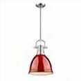 thumbnail image 3 of Golden Lighting 3604-L PW-RD Duncan 1 Light Pendant with Rod in Pewter with Red Shade, 3 of 3