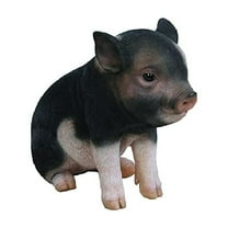 Hi-Line Gift Ltd Dark Brown Sitting Baby Pig, 6"