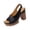 Black, variant on Women's Open Toe Sandals Fish Mouth Chunky Block Heel Sandals Comfortable Slingback Slip On Wedge Mules