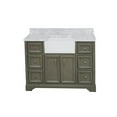thumbnail image 6 of Zelda 48" Farmhouse Bathroom Vanity with Weathered Gray Cabinet and Carrara Marble Top, 6 of 6