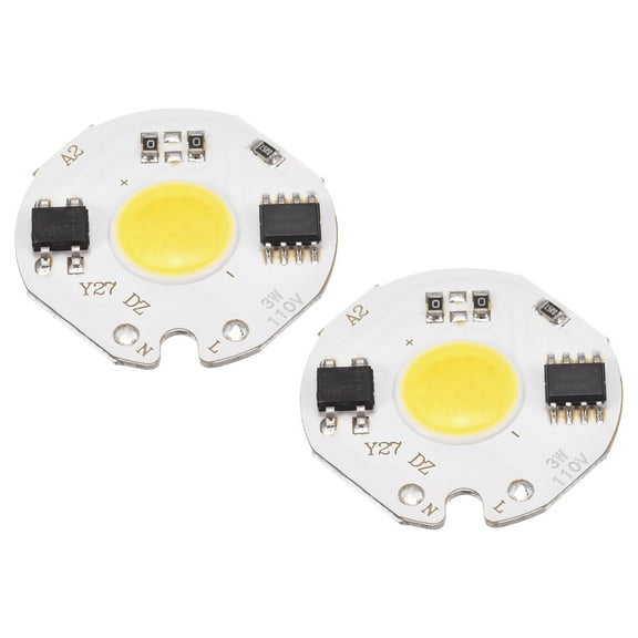Uxcell LED Chip Bulb 110V 3W Cool White 6000-6500K High Power Floodlight Lamp Module Aluminium Board 2 Pack
