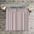 thumbnail image 3 of Ambesonne Geometric Quilted Bedspread Set 3 Pcs, Vertical Line Art, King Size, Warm Taupe Pink White, 3 of 3