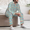 thumbnail image 7 of Disketp Cute Corgi Head for Pajamas Set Long Sleeve Sleepwear Mens Button Down Nightwear Pj Sets-Large, 7 of 7