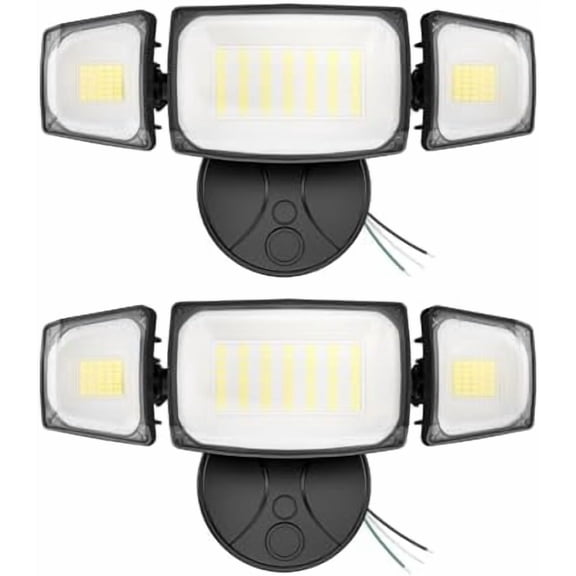 80W Flood Lights Outdoor 2 Pack, Switch Controlled LED Security Lights 8000LM, 6500K Outside Floodlight, IP65 Waterproof Exterior Light Fixture for House, Yard, Garage, Wall/Eave Mount Black