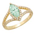 thumbnail image 7 of Halo Engagement Ring for Women - 1.2ct Simulated Green Diamond in 14K Yellow Gold Promise Ring, 7 of 7