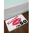 thumbnail image 2 of 50th Birthday Bath Mat, Red Colored Attractive Lips Stencil Art Style Kiss Me I'm Fifty Quote, Non-Slip Plush Mat Bathroom Kitchen Laundry Room Decor, 29.5 X 17.5 Inches, Red Black White, Ambesonne, 2 of 2
