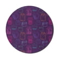 thumbnail image 1 of Colorful Mouse Pad for Computers, Rhythmic Delicious Jars Jam Sketch Print on Polka Dotted Background, Round Non-Slip Thick Rubber Modern Gaming Mousepad, 8" Round, Plum Fuchsia, by Ambesonne, 1 of 2