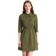 thumbnail image 1 of Allegra K Vestido Estilo Safari Para Mujer Con Puntada En Contraste, Media Tapeta, Mangas 3/4, Vestido Camisero Ejercito verde XS, 1 of 6