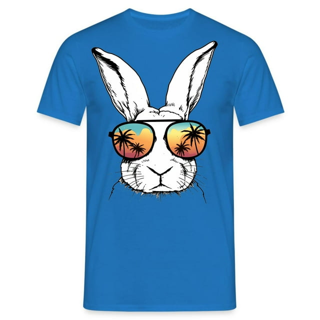 SOMOWI T-Shirts pour Hommes Pâques Street Hop Impression Manches Courtes Mode Été Design Bleu Décontracté Automne Hauts 3TG
