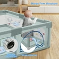 thumbnail image 6 of TEAYINGDE Baby Playpen Large Play Yard Fence for Toddlers,71"x47" Green Fish, 6 of 7
