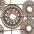 thumbnail image 5 of DecMode Bronze Metal Cutout Plate Wall Decor with Round Mirrored Accents and Black Rods, 5 of 12
