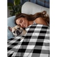 thumbnail image 3 of Black and White Checkered Flat Sheets Only Full Size, Soft Breathable Bed Top Sheets for Mattress, Farmhouse Buffalo Plaid Luxury Bedding Flat Sheets for Home Hotel Bedroom Bed Protection, 3 of 9