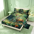 thumbnail image 2 of meiyoeat Jungle Animal Elk Bed Sheets For Girls,Colorful Cute Flowers Full Size Sheets For Kids,4-Piece, 2 of 6