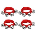 thumbnail image 1 of Unique Bargains 4 Pcs Clochettes de Poignet, Clochettes à Grelots Clochettes de Cheville Instruments de Percussion Rythme Musical 4 Clochettes Argentées pour Noël, Rouge, 1 of 5