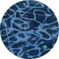 thumbnail image 1 of Ahgly Company Indoor Round Abstract Blue Persian Area Rugs, 5' Round, 1 of 6