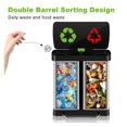 Dual Trash Can, 16 Gallon/ 60L Stainless Steel Trash and Recycling