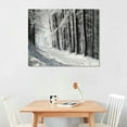 thumbnail image 2 of JEUXUS  Canvas Print Wall Art Snowy Forest Path with Trees Nature Wilderness Photography Realism Rustic Scenic Dramatic Dark Black and White for Living Room, Bedroom, Office, 2 of 4