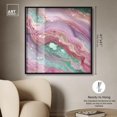 thumbnail image 5 of Pink and Mint Crystal II Shadowbox Print Colorful Abstracts by Art Remedy, Black Frame, 40 x 40, 5 of 7